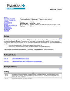 7.01.131 Transcatheter Pulmonary Valve