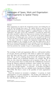 Sociologies of Space, Work and Organisation: From Fragments to