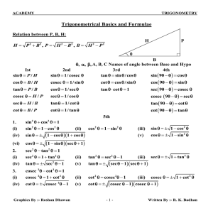 13. Trigonometry. - Welcome To Badhan Education