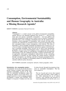Consumption, Environmental Sustainability and - RegNet