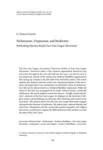 Nichirenism, Utopianism, and Modernity