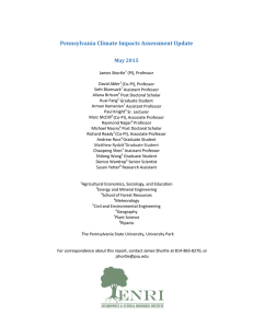 2015 Pennsylvania Climate Impacts Assessment Update