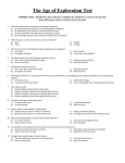 The Age of Exploration Test Multiple Choice: Identify the choice that