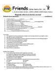Worksheet 1 - Magnetic Effects of Electric Current