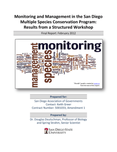 Monitoring and Management in the San Diego Multiple Species