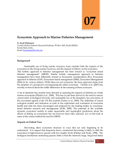 Ecosystem Approach to Marine Fisheries Management