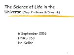 The Science of Life in the Universe (Chap 2