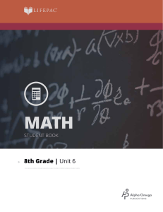 LIFEPAC® 8th Grade Math Unit 6 Worktext - HomeSchool