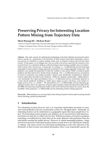Preserving Privacy for Interesting Location Pattern Mining from