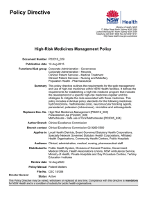 High-Risk Medicines Management Policy