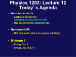 Lecture 12 - UConn Physics