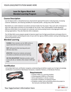 Lean Six Sigma Black Belt Blended Learning Program Course