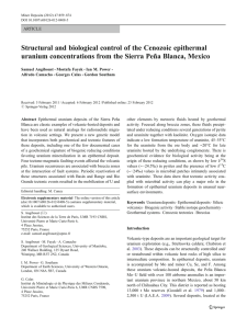 Structural and biological control of the Cenozoic epithermal uranium