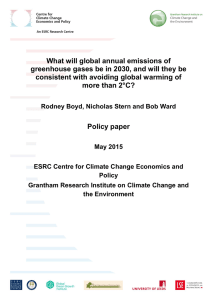 What will global annual emissions of greenhouse gases be in