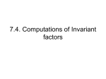 7.4. Computations of Invariant factors