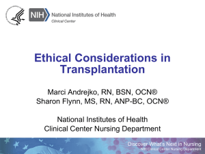Ethical Considerations in Transplantation