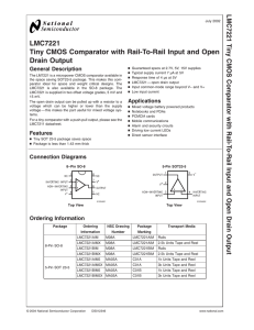 LMC7221 Tiny CMOS Comparator with Rail-To-Rail Input