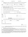 Math 103 Practice Final summer 2015 1. Calculate the mean