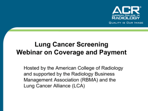 Lung Cancer Screening Webinar on Coverage and Payment
