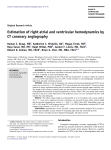 Estimation of right atrial and ventricular hemodynamics by CT
