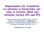 Requirements for translation re-initiation in Escherichia coli: roles of