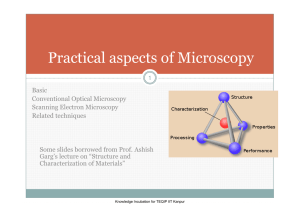 Practical aspects of Microscopy