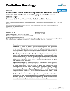 Potentials of on-line repositioning based on implanted fiducial