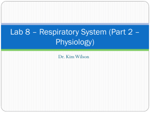 Lab 8 * Respiratory System (Part 2 * Physiology)