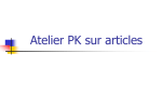 Atelier PK sur articles