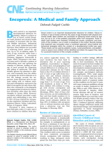 Encopresis: A Medical and Family Approach