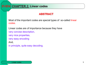 CHAPTER 2: Linear codes