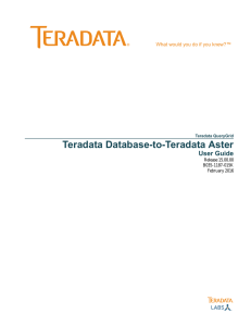 Teradata Database-to-Teradata Aster User Guide