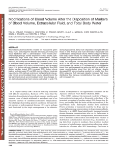 Modifications of Blood Volume Alter the Disposition of Markers of