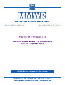 Treatment of Tuberculosis - Infectious Diseases Society of America