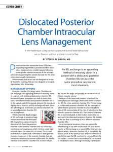 dislocated Posterior chamber intraocular Lens Management