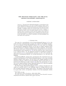 THE TRIANGLE INEQUALITY AND THE DUAL GROMOV