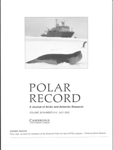 Polar Record: A Journal of Arctic and Antarctic Research