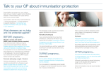 Talk to your GP about immunisation protection