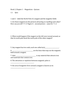 Book 2, Chapter 1 - Magnetism – Quizzes Quiz 1 and 2 – label the