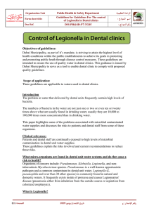 Guidelines for The Control of Legionella in Dental clinics