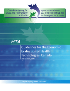 Guidelines for the Economic Evaluation of Health