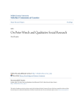 On Peter Winch and Qualitative Social Research