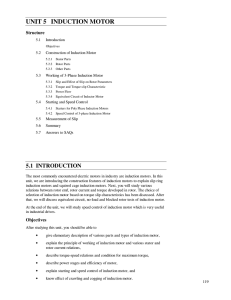 UNIT 5 INDUCTION MOTOR