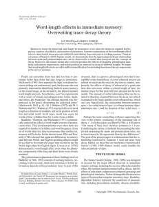 Word-length effects in immediate memory