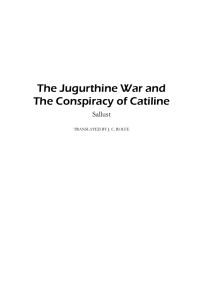 The Jugurthine War and The Conspiracy of Catiline