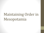 Maintaining Order in Mesopotamia