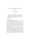 Disk Based Hash Tables and Quantified Numbers