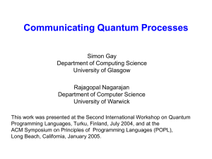 Surrey seminar on CQP - School of Computing Science