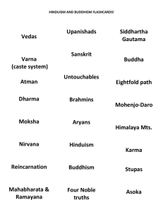 HINDUISM AND BUDDHISM FLASHCARDS! Vedas Varna (caste