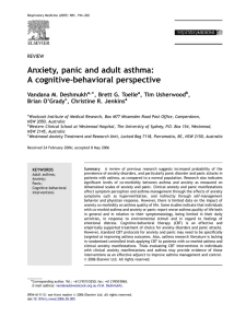 Anxiety, panic and adult asthma: A cognitive